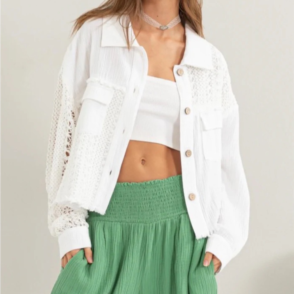 NWOT HYFVE White Textured Top